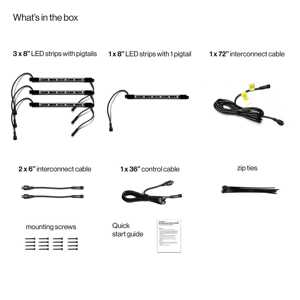 Ecoxgear Extreme Strips - Interior LED Light Strips - SEI-INTRLED8KITAU